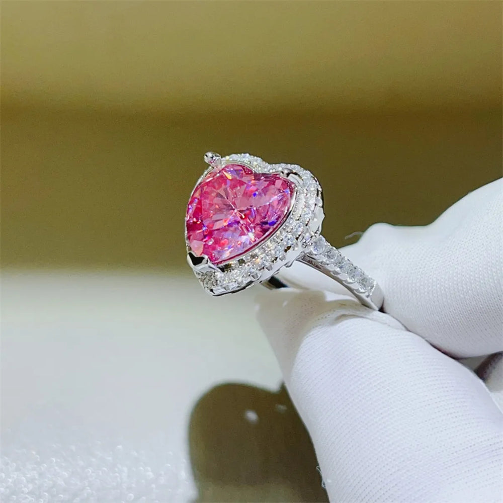 5 Carat Moissanite 925 Sterling Silver Heart Ring - Trendsi - Flyclothing LLC