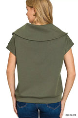 Zenana Scuba Half Zip Top - Trendsi - Flyclothing LLC
