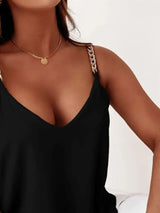 Chain Strap V-Neck Tank Top - Trendsi - Flyclothing LLC