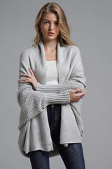 Open Front Batwing Sleeve Cardigan - Trendsi - Flyclothing LLC