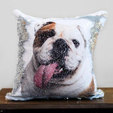 Custom Photo Cushion Cover Diy Personalized Sequin Luminous Pillowcase Room Decoration Baby Wedding Pet Photos Printed - My Store - Flyclothing LLC