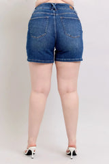 Judy Blue Full Size Double Button Waistband Denim Shorts Plus Size - Trendsi - Flyclothing LLC