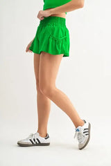 MONO B Smocked High Waist Shorts - Trendsi - Flyclothing LLC