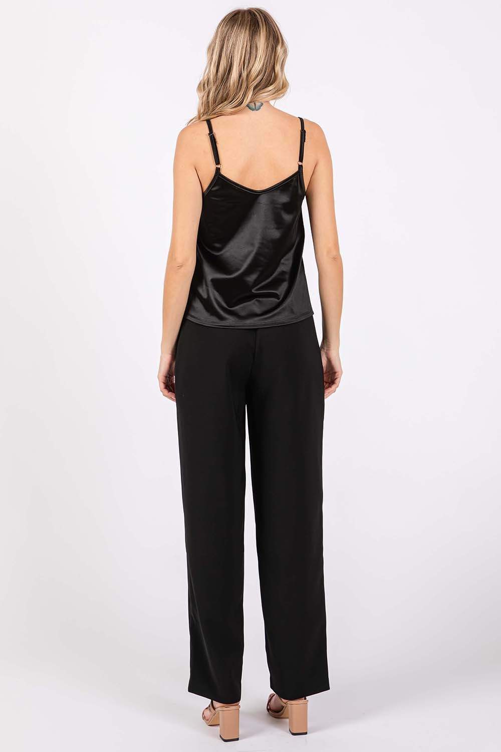 GeeGee High-Waisted Pleated Pants - Trendsi - Flyclothing LLC