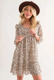And The Why Leopard Ruffle Hem Woven Mini Dress - Trendsi - Flyclothing LLC
