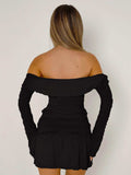 Devine Twisted Ruffled Off-Shoulder Long Sleeve T-Shirt - Trendsi - Flyclothing LLC