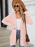 Pocketed Open Front Long Sleeve Cardigan - Trendsi - Flyclothing LLC