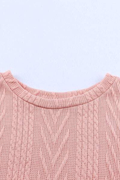 Sequin Leopard Round Neck Long Sleeve Sweater - Trendsi - Flyclothing LLC