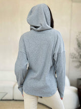 Culture Code Full Size Ribbed Zip Up Drawstring Hooded Jacket - Trendsi - Flyclothing LLC