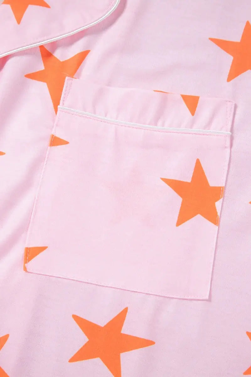 Star Print Short Sleeve Shirt and Shorts Set - Trendsi - Flyclothing LLC