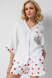 Basic Bae Heart Collared Neck Button Down Top and Shorts Set - ShopBasicbae - Flyclothing LLC
