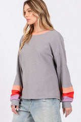 SAGE + FIG Color Block Waffle Knit T-Shirt - Trendsi - Flyclothing LLC