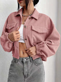 Collared Neck Dropped Shoulder Jacket - Trendsi - Flyclothing LLC