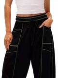 Drawstring Wide Leg Pants - Trendsi - Flyclothing LLC