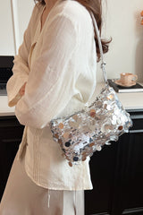Sequin Knotted Straps Shoulder Bag - Trendsi