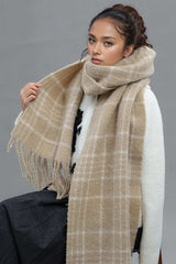 Fringe Plaid Thermal Scarf - Trendsi - Flyclothing LLC