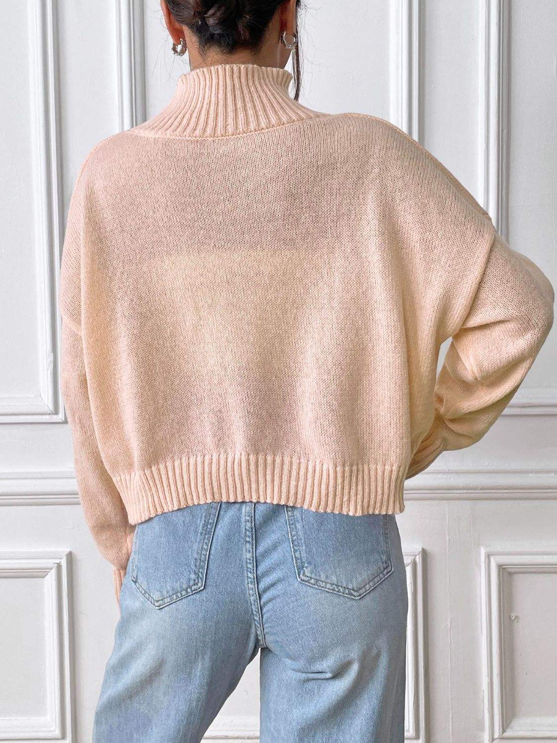 Turtleneck Long Sleeve Sweater - Trendsi - Flyclothing LLC