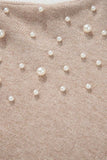 Plus Size Pearl Detail Round Neck Long Sleeve Sweater - Trendsi - Flyclothing LLC