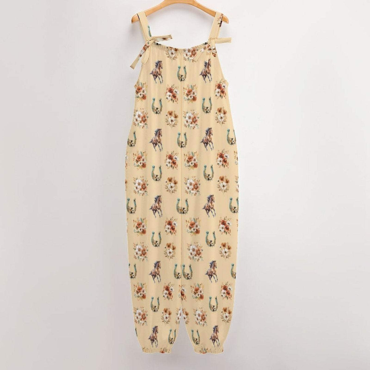 Baha Ranch Floral Horse Western Country Girl Overalls Jumpsuit - Baha Ranch Western Wear - Flyclothing LLC