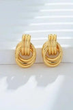 Gold-Plated Knotted Stud Earrings - Trendsi