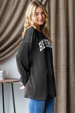 Heimish Ribbed Exposed Seam Long Sleeve T-Shirt - Trendsi