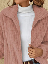 Full Size Zip-Up Long Sleeve Texture Jacket Plus Size - Trendsi - Flyclothing LLC