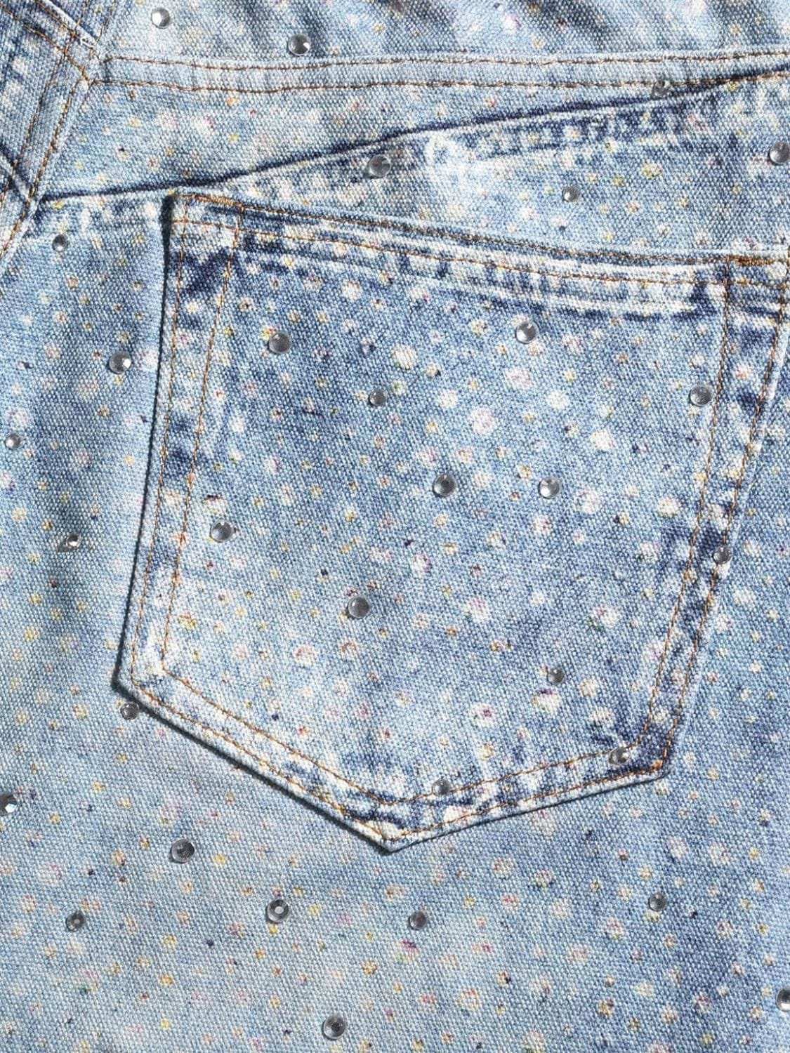 Men's Washed Rhinestone Print Jeans - Trendsi - Flyclothing LLC