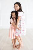 Peach S/S Pocket Twirl Dress - Mila & Rose ®