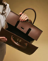 Oriana (brown) - Italian calf leather women's handbag (with shoulder strap)