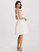 Madison Cotton Eyelet Square Neck Midi Dress