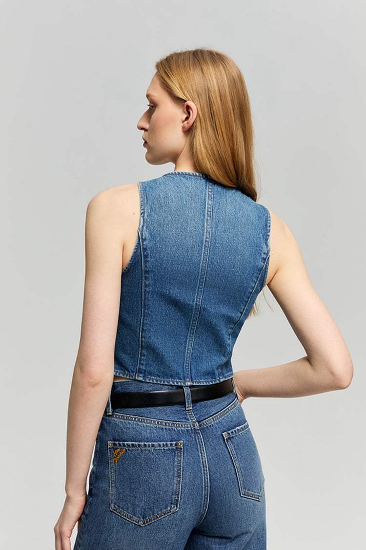 Blue Horizon Denim Vest HJ903 - Hey Joanie - Flyclothing LLC
