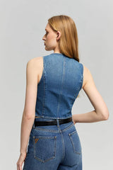 Blue Horizon Denim Vest HJ903 - Hey Joanie - Flyclothing LLC