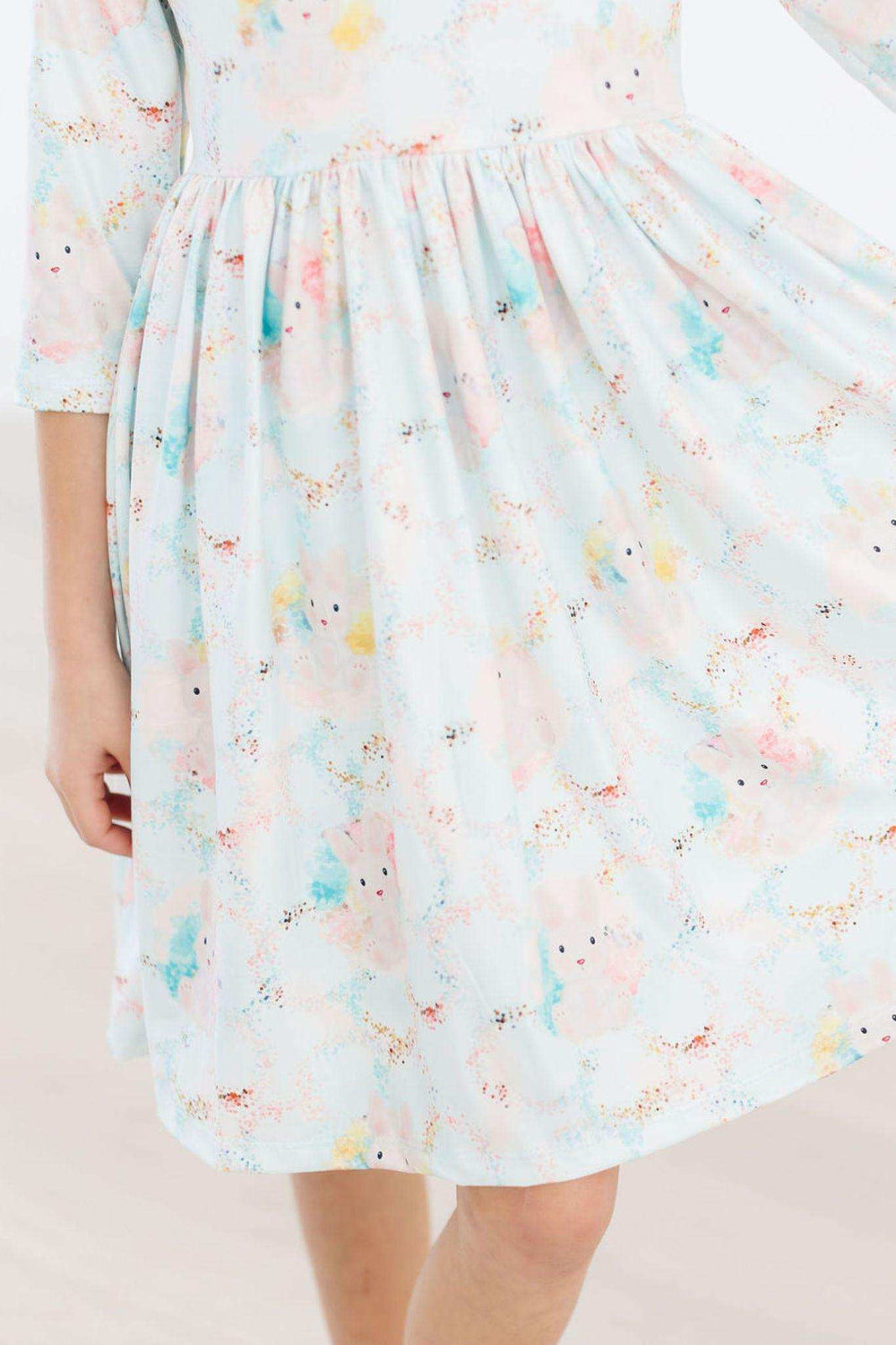 Bunny Dreams 3/4 Sleeve Pocket Twirl Dress - Mila & Rose ® - Flyclothing LLC