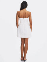 Tressa White Beaded Mesh Strapless Mini Wedding Dress - Miss Circle - Flyclothing LLC