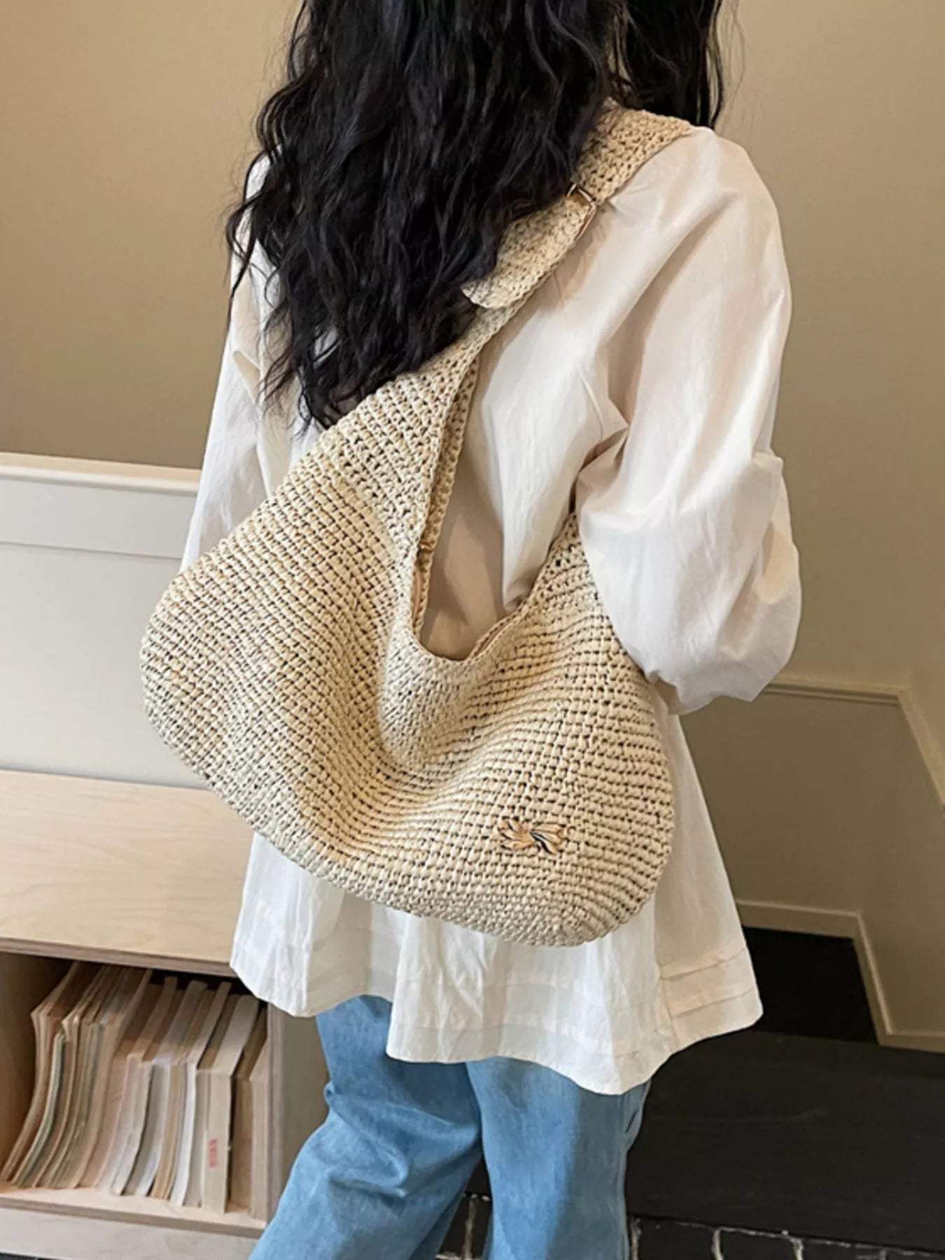 Woven Casual Beach Shoulder Bag - Trendsi - Flyclothing LLC