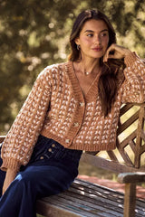 SO ME Soft Chenille Yarn Textur Button Sweater Cardigan - Trendsi - Flyclothing LLC