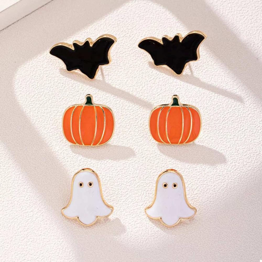 3-Pair Halloween Stud Earrings - Trendsi - Flyclothing LLC