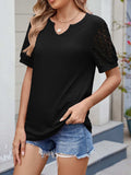 Lace Short Sleeve T-Shirt - Trendsi - Flyclothing LLC