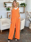 Double Take Full Size Texture Sleeveless Wide Leg Jumpsuit - Trendsi - Flyclothing LLC