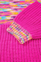 Colorful Knit Crew Neck Sweater - Trendsi - Flyclothing LLC