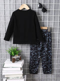 Children's Camouflage Color Block Top and Pants Set - Trendsi