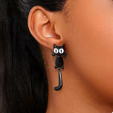 Alloy Cat Earrings - Trendsi - Flyclothing LLC
