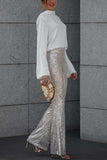 Backless Cowl Neck Long Sleeve Blouse - Trendsi - Flyclothing LLC
