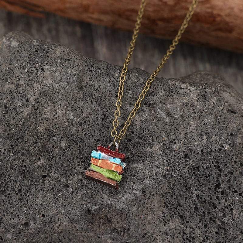 Alloy Books Pendant Necklace - Trendsi - Flyclothing LLC