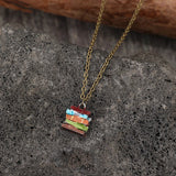 Alloy Books Pendant Necklace - Trendsi