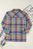 Plaid Collared Neck Long Sleeve Shirt - Trendsi - Flyclothing LLC