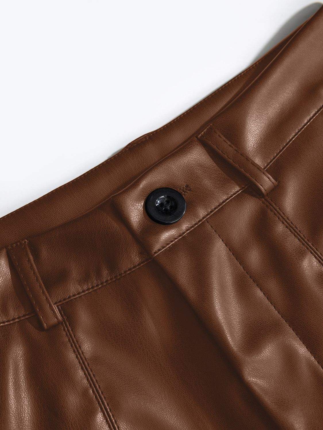 PU Leather High Rise Shorts - Trendsi - Flyclothing LLC