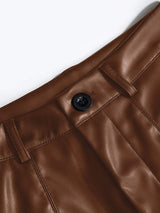PU Leather High Rise Shorts - Trendsi - Flyclothing LLC