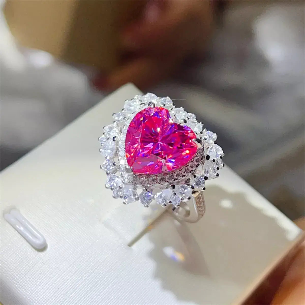5 Carat Moissanite 925 Sterling Silver Heart-Shaped Ring - Trendsi - Flyclothing LLC