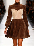 Turtleneck Long Sleeve Mini Dress - Trendsi - Flyclothing LLC